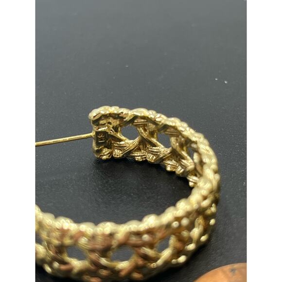 Kendra Scott NATALIE‎ Gold Plated Rattan Open Woven Looking Hoop Earrings - Picture 9 of 11